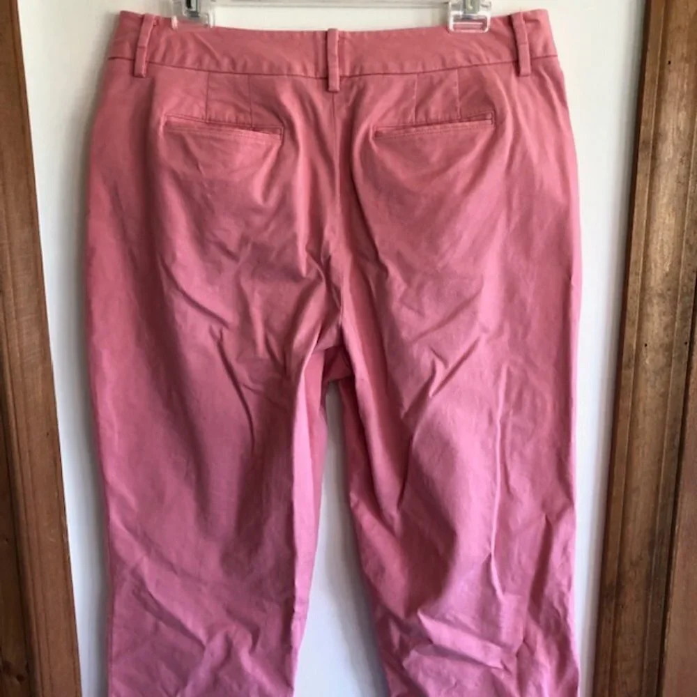 TALBOTS Stretch Pink Cotton Chino Ankle Pants 12 - Picture 8 of 16